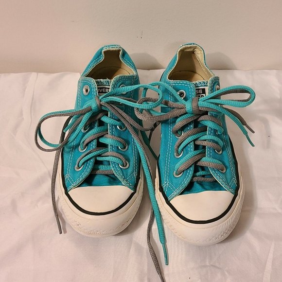 Converse All Star Unisex Low Top Men's Sz 4 Woman's‎ Sz 6 Teal Sneakers Shoes - Picture 1 of 10